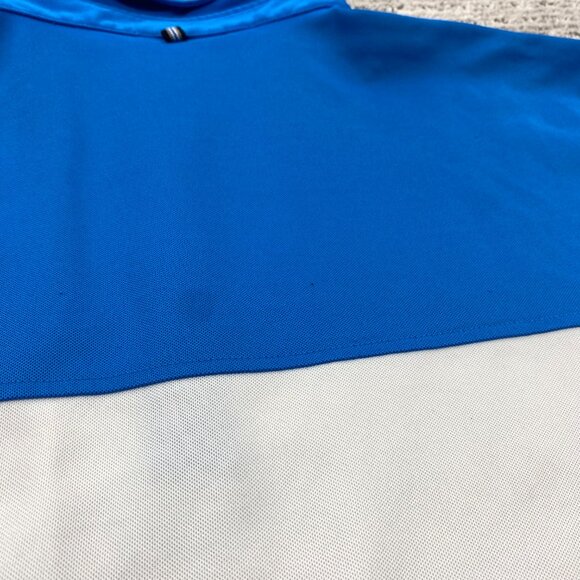Vintage J. Lindberg Golf Shirt Men Large L Blue White Polo Pulls on Fabric Look - Picture 12 of 13